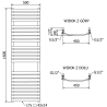 Mexen Bachus radiateur de salle de bain 1200 x 500 mm, 619 W, noir - W109-1200-500-00-70