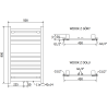 Mexen Uran radiateur de salle de bain 800 x 500 mm, 364 W, blanc - W105-0800-500-00-20