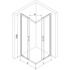 Mexen Rio cabine de douche carrée 70 x 70 cm, graphite, chromé + receveur Flat, blanc - 860-070-070-01-40-4010