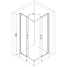Mexen Rio cabine de douche carrée 80 x 80 cm, transparent, chrome - 860-080-080-01-00