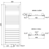 Mexen Uran radiateur de salle de bain 1200 x 500 mm, 534 W, noir - W105-1200-500-00-70
