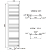 Mexen Uran radiateur de salle de bain 1800 x 500 mm, 801 W, noir - W105-1800-500-00-70