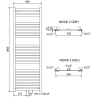 Mexen Uran radiateur de salle de bain 1800 x 600 mm, 934 W, blanc - W105-1800-600-00-20