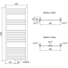 Mexen Yodo radiateur de salle de bain 1200 x 500 mm, 382 W, noir - W113-1200-500-00-70
