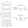 Mexen Yodo radiateur de salle de bains 1200 x 500 mm, 382 W, noir - W113-1200-500-00-70