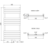 Mexen Jowisz radiateur de salle de bains 1200 x 600 mm, 594 W, noir - W107-1200-600-00-70