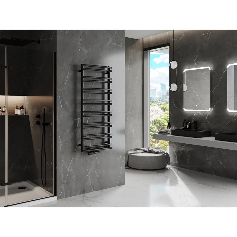 Mexen Saturn radiateur de salle de bains 1200 x 500 mm, 409 W, noir - W108-1200-500-00-70