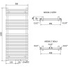 Mexen Sol radiateur de salle de bain 1200 x 500 mm, 569 W, blanc - W125-1200-500-00-20