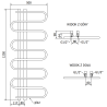 Mexen Kiso radiateur de salle de bain 1250 x 500 mm, 256 W, blanc - W114-1250-500-00-20