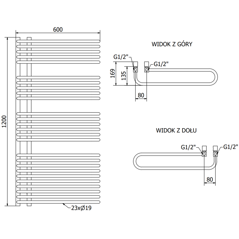 Mexen Amor radiateur de salle de bain 1200 x 600 mm, 1083 W, blanc - W120-1200-600-00-20