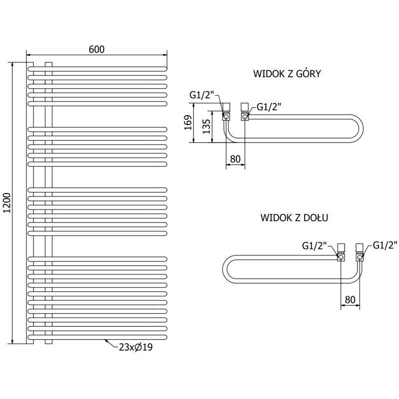 Mexen Amor radiateur de salle de bains 1200 x 600 mm, 1083 W, blanc - W120-1200-600-00-20
