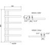 Mexen Jukon radiateur de salle de bain décoratif 988 x 500 mm, 461 W, blanc - W116-0988-500-00-20