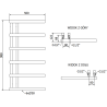 Mexen Jukon radiateur salle de bains 988 x 500 mm, 461 W, blanc - W116-0988-500-00-20