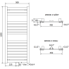 Mexen Uran radiateur de salle de bains 1200 x 500 mm, 422 W, chromé - W105-1200-500-00-01