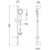 Mexen Kama DF75 ensemble de bain, chrome - 72503DF75-00