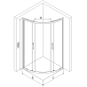 Cabine de douche Mexen Rio semi-circulaire 90 x 90 cm, transparent, noir + receveur Flat, noir - 863-090-090-70-00-4170B