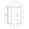 Cabine de douche Mexen Rio semi-circulaire 80 x 80 cm, transparente, noire - 863-080-080-70-00