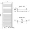 Mexen Pluton radiateur de salle de bains 1200 x 500 mm, 493 W, doré - W106-1200-500-00-50