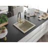 Mexen Vito évier de cuisine en granit 1 bac avec robinet Aster, beige - 6503-69-73450-57-G