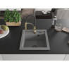 Mexen Vito évier en granit à une cuve avec robinet de cuisine Aster, gris - 6503-71-73450-57-B