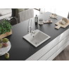 Mexen Milo évier en granit 1 bac avec robinet de cuisine Aster, blanc - 6505-20-73450-02