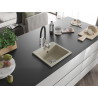 Mexen Milo évier en granit 1 bac avec mitigeur Aster, beige - 6505-69-73450-07
