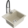 Mexen Milo évier de cuisine en granit 1 bac avec robinet Aster, beige - 6505-69-73450-07