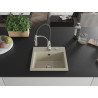Mexen Milo évier en granit 1 bac avec mitigeur Aster, beige - 6505-69-73450-07