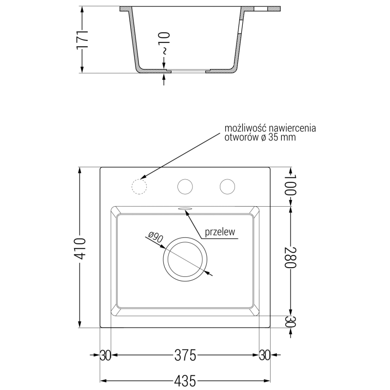 Mexen Milo évier en granit 1 bac avec robinet de cuisine Aster, beige - 6505-69-73450-07-B