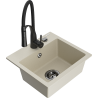 Mexen Milo évier en granit 1 bac avec mitigeur de cuisine Aster, beige - 6505-69-73450-70-B
