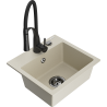 Mexen Milo évier en granit à 1 bac avec mitigeur de cuisine Aster, beige - 6505-69-73450-70-B