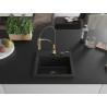 Mexen Milo Évier de cuisine en granit 1 bac avec robinet Aster, noir - 6505-77-73450-57-B