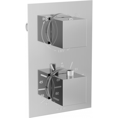Mitigeur thermostatique bain-douche Mexen Cube 2 sorties, chromé - 77502-00