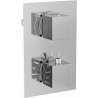 Batterie bain-douche thermostatique Mexen Cube 2 sorties, chromée - 77502-00
