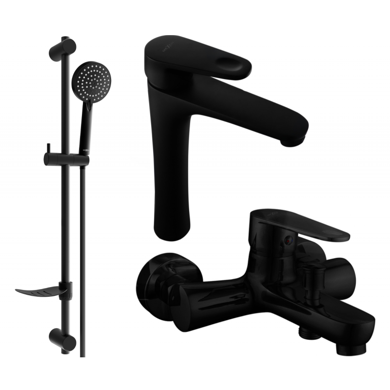 Mexen Kama Ensemble de baignoire DF75, noir - 72513DF75-70