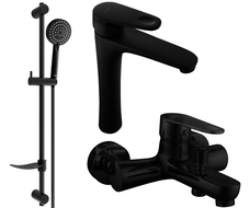 Mexen Kama Ensemble de baignoire DF75, noir - 72513DF75-70