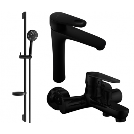 Mexen Kama DS75 ensemble de baignoire, noir - 72513DS75-70