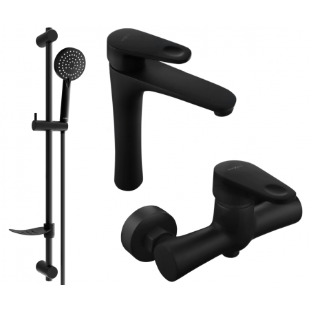 Mexen Kama DF75 ensemble de douche, noir - 72514DF75-70