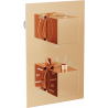 Batterie de baignoire-douche thermostatique 2 sorties Mexen Cube, or rose - 77502-60
