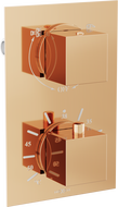 Batterie de baignoire-douche thermostatique 2 sorties Mexen Cube, or rose - 77502-60