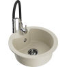 Mexen Diego évier en granit 1-bassin avec mitigeur de cuisine Aster, beige - 6512-69-73450-07-B