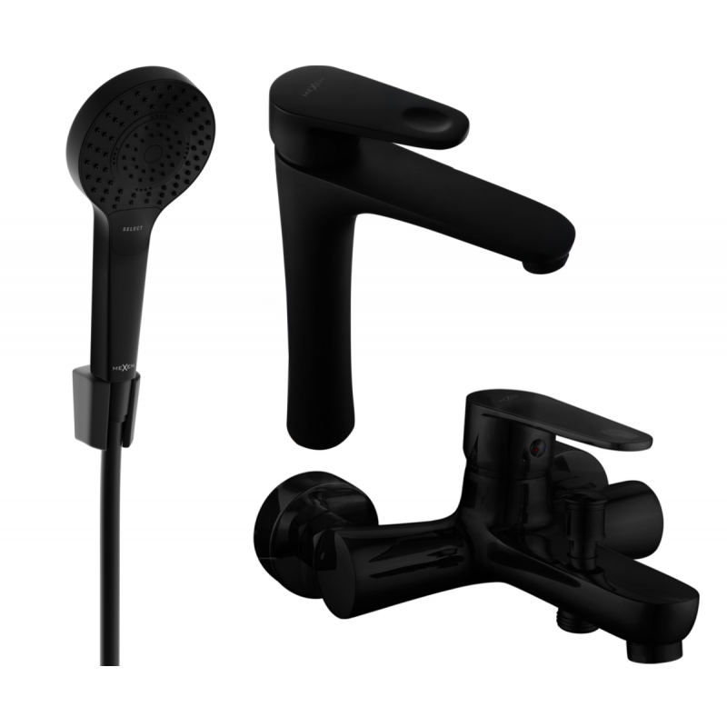 Mexen Kama R05 ensemble de baignoire, noir - 72513R05-70