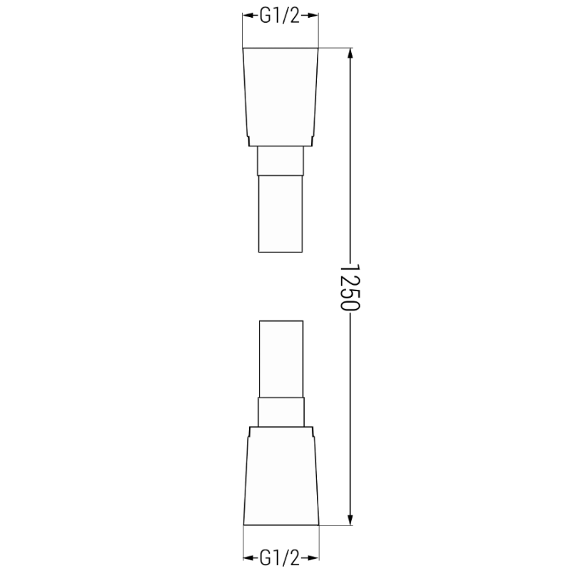 Mexen tuyau de douche 125 cm, noir - 79425-70