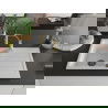 Mexen Bruno évier en granit 1 cuve avec égouttoir et robinet de cuisine Aster, blanc - 6513-20-73450-57-B