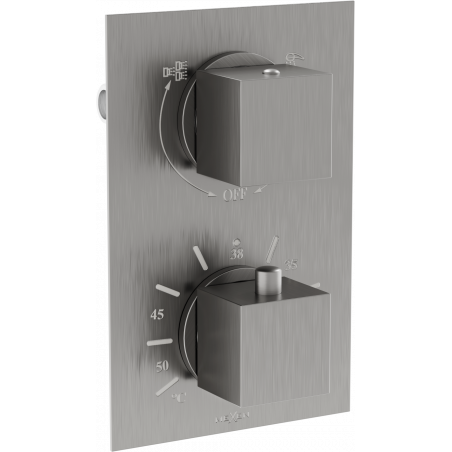 Mexen Cube robinet thermostatique bain-douche 2 sorties, graphite - 77502-66