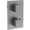 Mexen Cube robinet thermostatique bain-douche 2 sorties, graphite - 77502-66