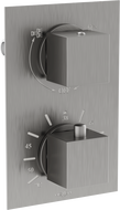 Mexen Cube mitigeur thermostatique bain-douche 2 sorties, gris canon brossé - 77502-66