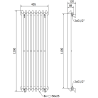 Mexen Atlanta radiateur décoratif 1200 x 405 mm, 646 W, noir - W211-1200-405-00-70