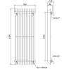 Mexen Aurora radiateur décoratif 1200 x 450 mm, 917 W, blanc - W212-1200-450-00-20