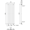 Mexen Boston radiateur décoratif 1200 x 452 mm, 611 W, blanc - W213-1200-452-00-20